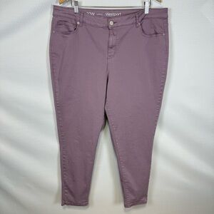 Westport Signature Fit Cropped Ankle Jeans Size 20W Dusty Lavender